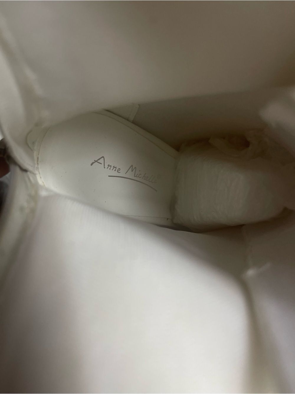 Anne Michelle White Lace-Up Peep-Toe Ankle Boots Buckle accent back zipper SZ11 - Picture 10 of 10